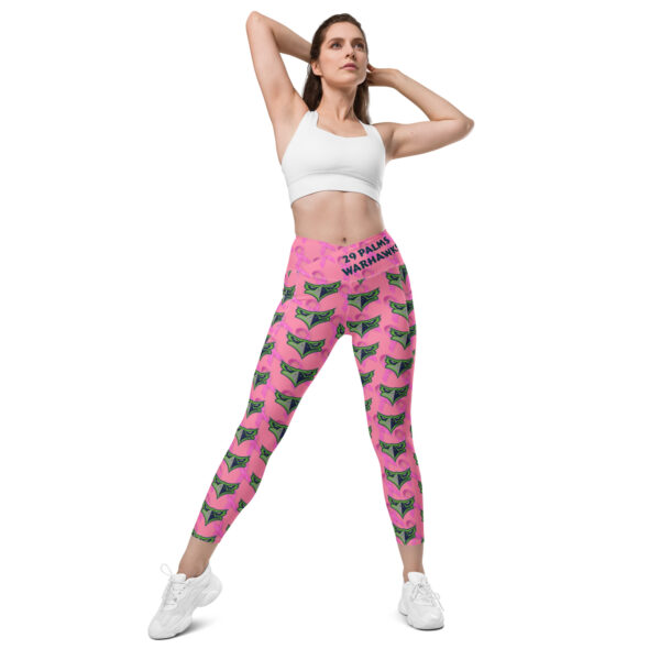 Crossover leggings with pockets - Breast Cancer Awareness - Image 3