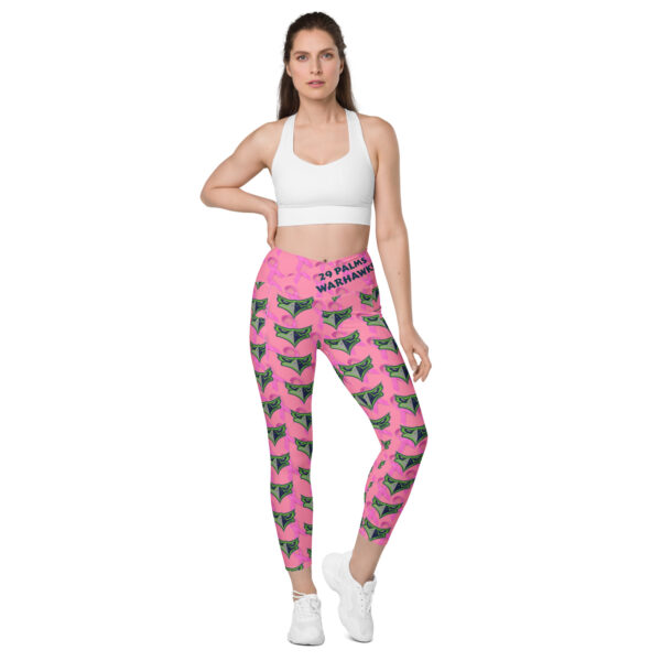 Crossover leggings with pockets - Breast Cancer Awareness