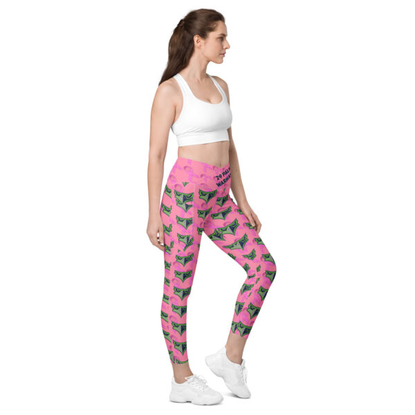 Crossover leggings with pockets - Breast Cancer Awareness - Image 2